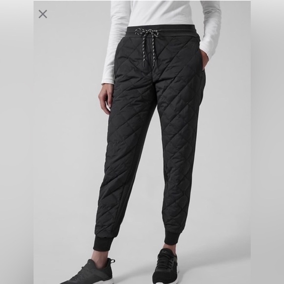 Athleta Apres Ski Down Quilted Gorpcore Snow Pants Pull-On Pants Joggers Size 0 - Picture 1 of 10